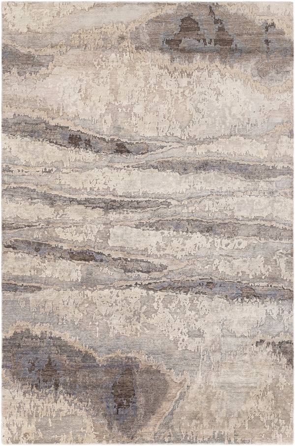 Imola IML-1002 Modern Viscose Rug IML1002-913 Charcoal, Medium Gray, Dark Brown, Taupe, Light Gray 100% Viscose 9' x 13'