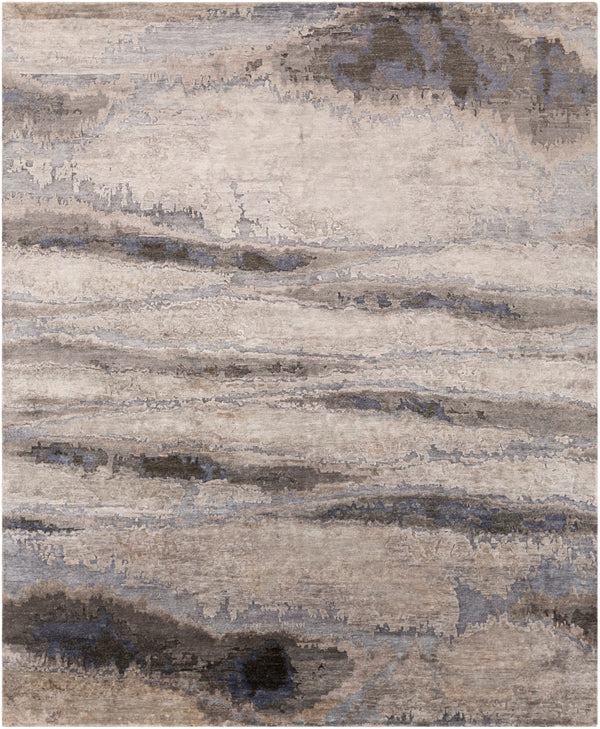Imola IML-1002 Modern Viscose Rug IML1002-811 Charcoal, Medium Gray, Dark Brown, Taupe, Light Gray 100% Viscose 8' x 11'
