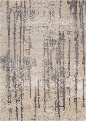 Imola IML-1003 Modern Viscose, Wool Rug IML1003-913 Charcoal, Ivory, Beige, Seafoam, Mustard 80% Viscose, 20% Wool 9' x 13'