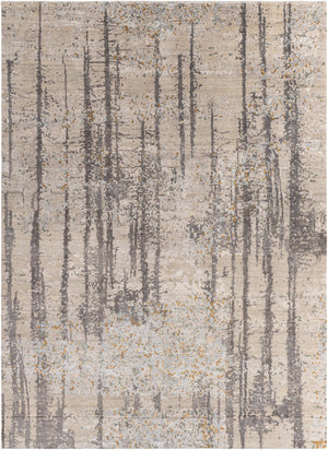 Imola IML-1003 Modern Viscose, Wool Rug IML1003-811 Charcoal, Ivory, Beige, Seafoam, Mustard 80% Viscose, 20% Wool 8' x 11'