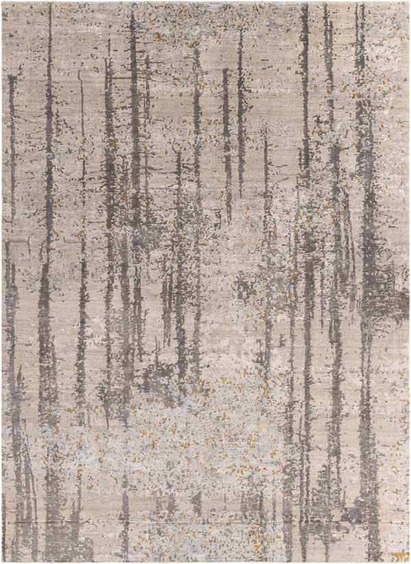 Imola IML-1003 Modern Viscose, Wool Rug IML1003-811 Charcoal, Ivory, Beige, Seafoam, Mustard 80% Viscose, 20% Wool 8' x 11'