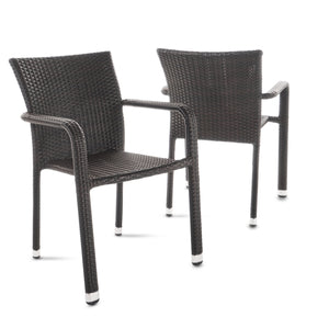 Noble House Joyce Outdoor Wicker Dining Chairs (Set of 2), Multibrown