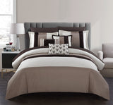 Ayelet Beige Twin 8pc Comforter Set