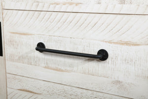 Vilo Home Industrial Charms Barn Door 65" White TV Stand with Distressed Design VH8854 VH8854