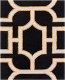 Intermezzo INE-1000 Modern NZ Wool, Tencel Rug INE1000-810 Black, Cream, Tan 83% NZ Wool, 17% Tencel 8' x 10'