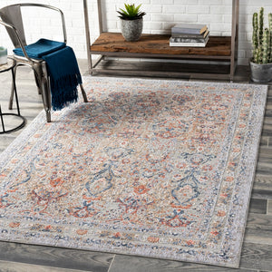 Infinity INF-2300 Traditional Polyester Rug INF2300-81012 Rust, Dark Blue, Camel, Medium Gray, Light Gray, Cream 100% Polyester 8'10" x 12'