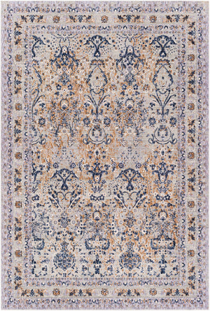 Infinity INF-2301 Traditional Polyester Rug INF2301-81012 Dark Blue, Pale Blue, Camel, Medium Gray, Light Gray, Beige, Cream 100% Polyester 8'10" x 12'