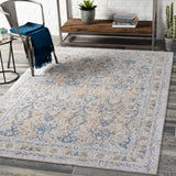 Infinity INF-2301 Traditional Polyester Rug INF2301-81012 Dark Blue, Pale Blue, Camel, Medium Gray, Light Gray, Beige, Cream 100% Polyester 8'10" x 12'