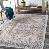 Infinity INF-2304 Traditional Polyester Rug INF2304-81012 Dark Blue, Camel, Rust, Pale Blue, Medium Gray, Light Gray, Cream 100% Polyester 8'10" x 12'