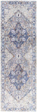 Infinity INF-2305 Traditional Polyester Rug INF2305-2673 Dark Blue, Pale Blue, Camel, Medium Gray, Light Gray, Beige, Cream 100% Polyester 2'6" x 7'3"