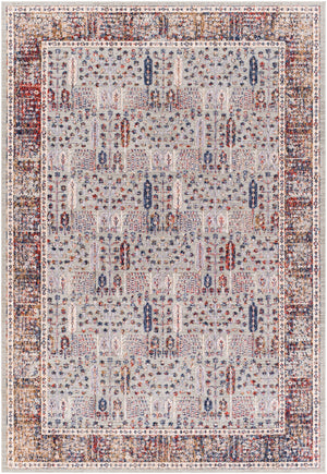 Infinity INF-2306 Traditional Polyester Rug INF2306-81012 Dark Blue, Pale Blue, Camel, Rust, Medium Gray, Light Gray, Beige, Cream 100% Polyester 8'10" x 12'