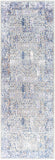 Infinity INF-2307 Traditional Polyester Rug INF2307-2673 Dark Blue, Pale Blue, Camel, Medium Gray, Light Gray, Cream 100% Polyester 2'6" x 7'3"