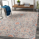 Infinity INF-2309 Traditional Polyester Rug INF2309-81012 Dark Blue, Denim, Rust, Camel, Medium Gray, Light Gray, Beige, Cream 100% Polyester 8'10" x 12'