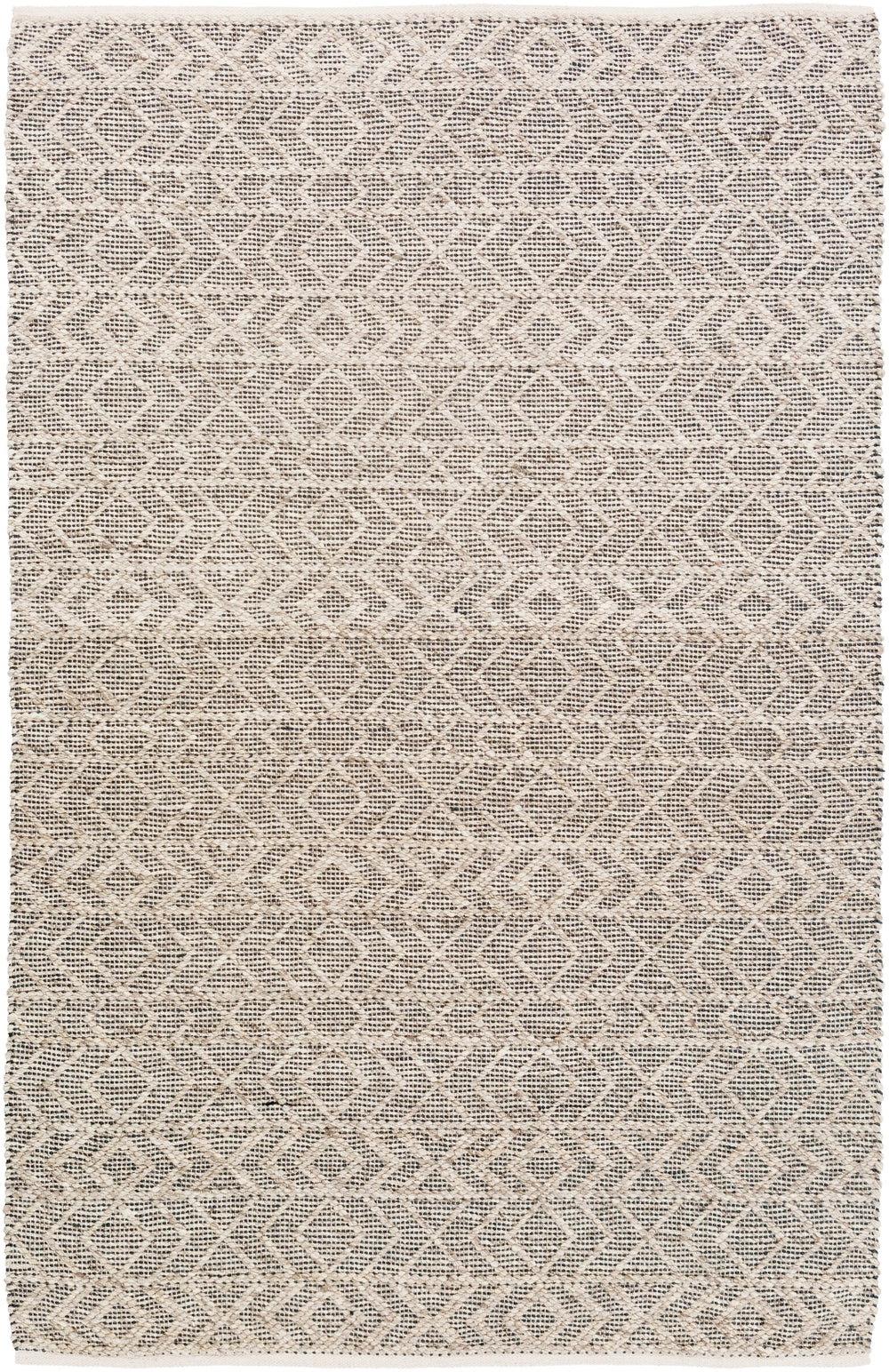 Ingrid ING-2000 Modern Viscose, Wool Rug ING2000-913 Black, Ivory, Taupe 65% Viscose, 35% Wool 9' x 13'