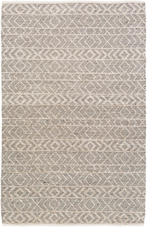 Ingrid ING-2000 Modern Viscose, Wool Rug ING2000-913 Black, Ivory, Taupe 65% Viscose, 35% Wool 9' x 13'