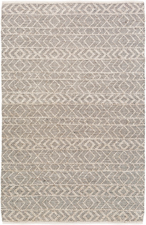 Ingrid ING-2000 Modern Viscose, Wool Rug ING2000-913 Black, Ivory, Taupe 65% Viscose, 35% Wool 9' x 13'