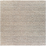 Ingrid ING-2000 Modern Viscose, Wool Rug ING2000-8SQ Black, Ivory, Taupe 65% Viscose, 35% Wool 8' Square