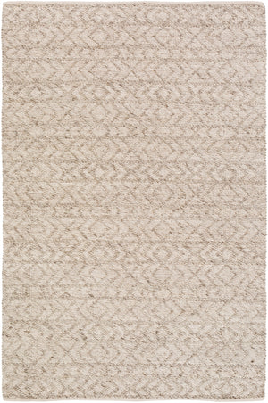 Ingrid ING-2004 Modern Viscose, Wool Rug ING2004-913 White, Ivory, Taupe 65% Viscose, 35% Wool 9' x 13'