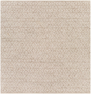 Ingrid ING-2004 Modern Viscose, Wool Rug ING2004-8SQ White, Ivory, Taupe 65% Viscose, 35% Wool 8' Square