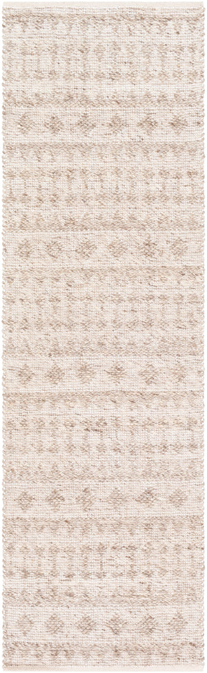 Ingrid ING-2006 Modern Viscose, Wool Rug ING2006-268 Metallic - Silver, White 65% Viscose, 35% Wool 2'6" x 8'