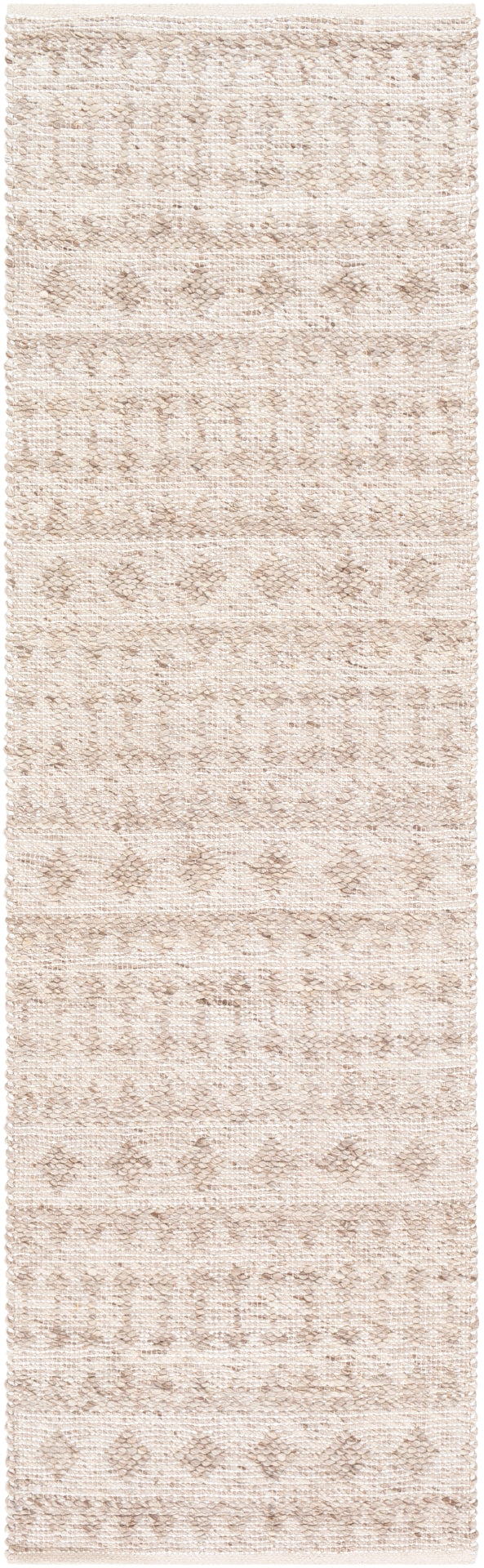 Ingrid ING-2006 Modern Viscose, Wool Rug ING2006-268 Metallic - Silver, White 65% Viscose, 35% Wool 2'6" x 8'