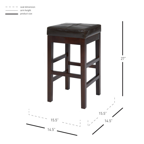 Valencia Backless Bicast Leather Counter Stool – Stylish, Durable Design for Kitchens and Breakfast Bars