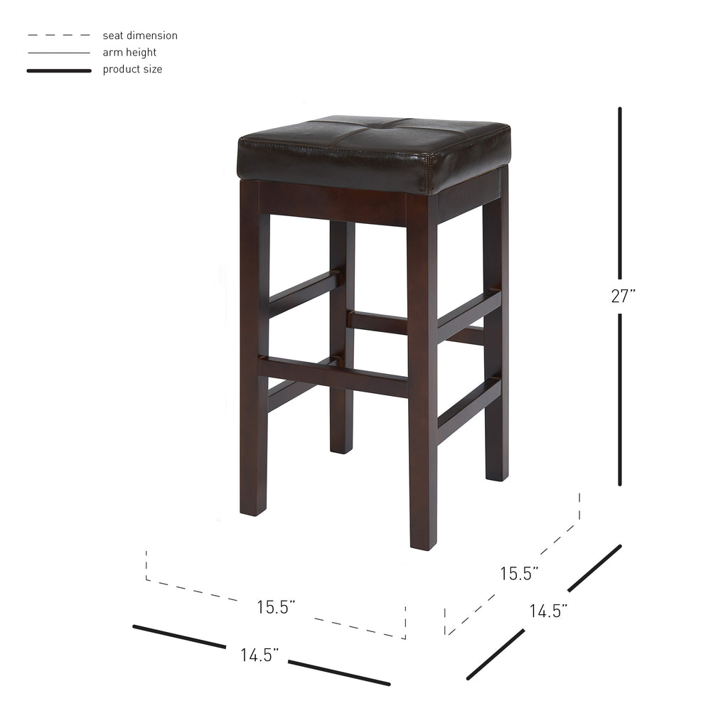 Valencia Backless Bicast Leather Counter Stool