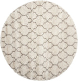 Nourison Amore AMOR2 Shag Machine Made Power-loomed Indoor only Area Rug Cream 6'7" x ROUND 99446320131