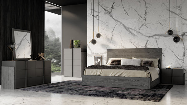 VIG Furniture Full Nova Domus Lucia - Italian Modern Matte Grey / Elm Grey Bedroom Set VGACLUCIA-SET-CK