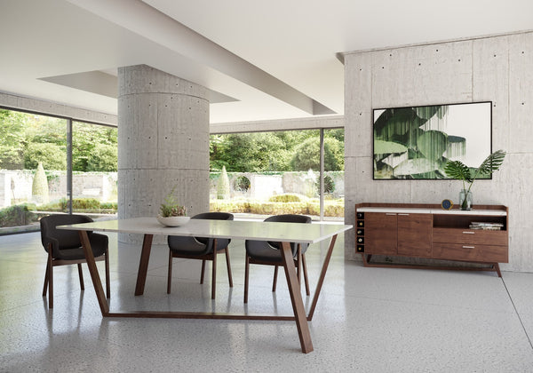 VIG Furniture Nova Domus Jozy - Modern Marble & Walnut Dining Table VGMA-MIT-1163