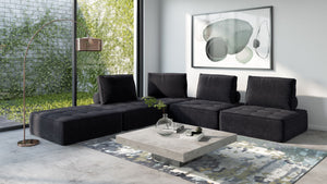 VIG Furniture Divani Casa Nolden - Modern Black Fabric Modular Sectional Sofa VGKNK8542-BLK