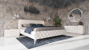 VIG Furniture Modrest Legend Modern White Bonded Leather Bed VGVCBD8111-WHT