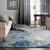 Nourison Artworks ATW02 Artistic Machine Made Loom-woven Indoor only Area Rug Blue/Grey 9'6" x 12'6" 99446710741