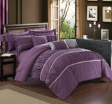 Cheryl Plum Queen 10pc Comforter Set