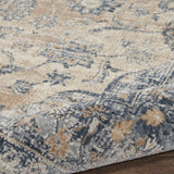 Nourison kathy ireland Home Malta MAI13 Vintage Machine Made Power-loomed Indoor only Area Rug Blue/Ivory 5'3" x 7'7" 99446495419