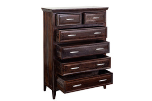 Porter Designs Sonora Solid Sheesham Wood Ladderback Natural Chest Gray 04-116-03-3813M