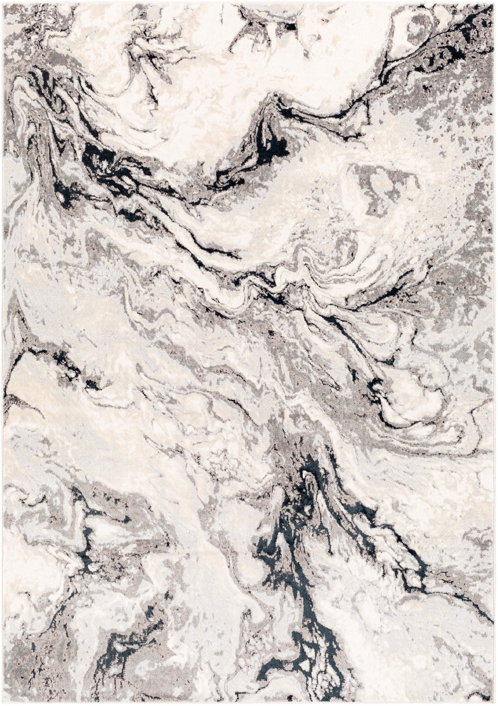 Impulse IPS-2304 Modern Polypropylene Rug IPS2304-81012 Black, Charcoal, Medium Gray, Light Gray, Beige, Cream 100% Polypropylene 8'10" x 12'