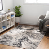 Impulse IPS-2304 Modern Polypropylene Rug IPS2304-81012 Black, Charcoal, Medium Gray, Light Gray, Beige, Cream 100% Polypropylene 8'10" x 12'