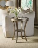 Hooker Furniture Sanctuary Traditional/Formal Hardwood Solids, Mirror Round Mirrored Accent Table - Visage 3014-50001