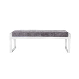 Pasargad Luxe Collection Grey Velvet Bench Y-1027-PASARGAD