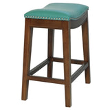 Elmo Bonded Leather Counter Stool - Turquoise