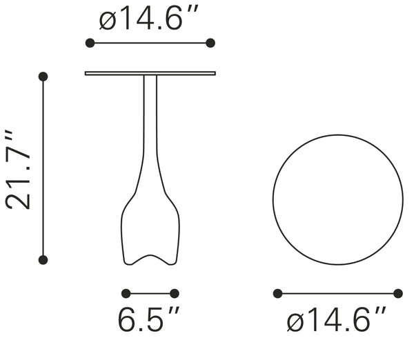 Zuo Modern Lexi Aluminum Modern Commercial Grade Side Table Antique Brass Aluminum