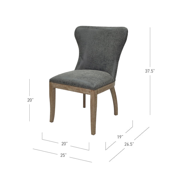 Dorsey Faux Leather Dining Chairs - Set of 2, Distressed Style with Driftwood Legs for Comfort
