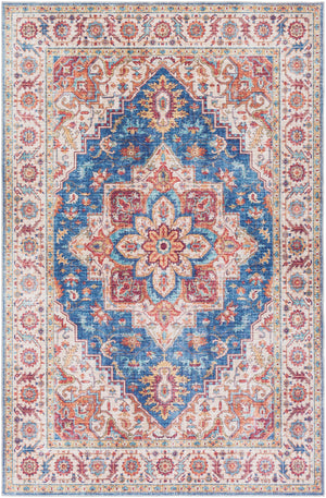 Iris IRS-2300 Traditional Polyester Rug IRS2300-912 Navy, Ice Blue, Ivory, Bright Yellow, Wheat, Mauve, Dark Red, Burnt Orange 100% Polyester 9' x 12'