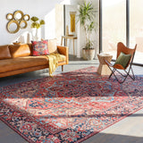 Iris IRS-2310 Traditional Polyester Rug IRS2310-912 Bright Red, Navy, Wheat, Ice Blue, Grass Green, Ivory 100% Polyester 9' x 12'