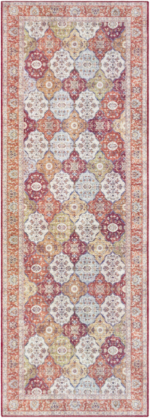 Iris IRS-2311 Traditional Polyester Rug IRS2311-2676 Camel, Garnet, Ivory, Navy, Wheat, Ice Blue 100% Polyester 2'6" x 7'6"