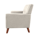 Candace Mid Century Modern Fabric Arm Chair and Loveseat Set, Beige Noble House