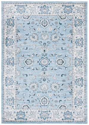 Isabella 940 Transitional Power Loomed Polypropylene Pile Rug Light Blue / Cream