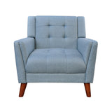 Candace Mid Century Modern Fabric Arm Chair, Blue