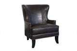 Porter Designs Grant Crackle Leather Wingback Contemporary Accent Chair Brown 02-201-06-566